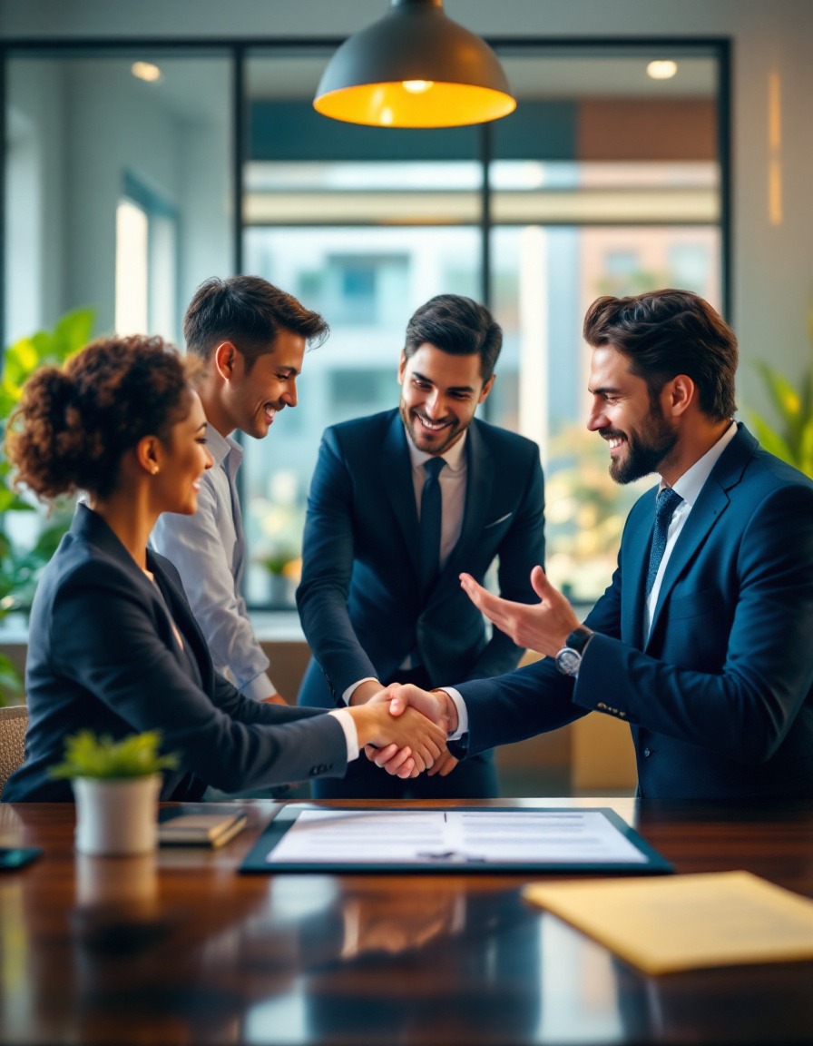 Consultores imobiliários em reunião de trabalho com método Magnus